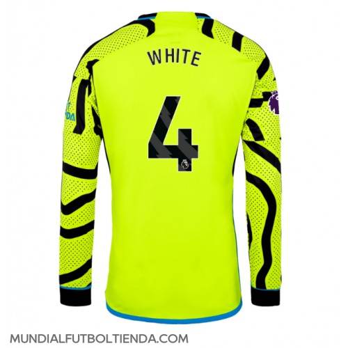 Camiseta Arsenal Benjamin White #4 Segunda Equipación Replica 2023-24 mangas largas
